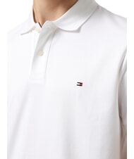 TOMMY HILFIGER TH Tricou polo cu m&acirc;necă scurtă din bumbac alb - maiou Polo - 3