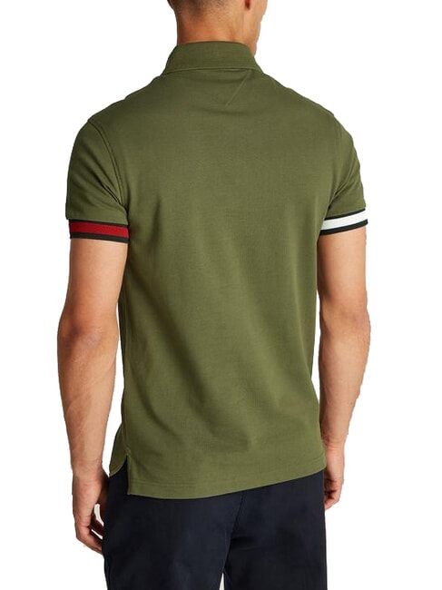 TH Tricou polo cu m&acirc;necă scurtă și logo elastic verde armată - maiou Polo