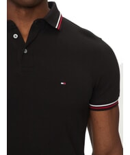 TOMMY HILFIGER TH TIPPED Tricou polo cu m&acirc;necă scurtă, croială slim fit negru - maiou Polo - 4
