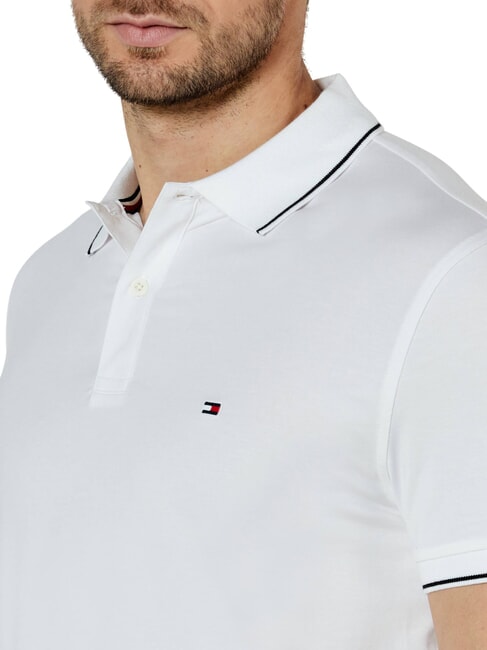 TH Tricou polo cu m&acirc;necă scurtă și bordură alb - maiou Polo