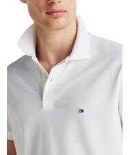 TOMMY HILFIGER TH Tricou polo cu m&acirc;necă scurtă din bumbac alb - maiou Polo - 3