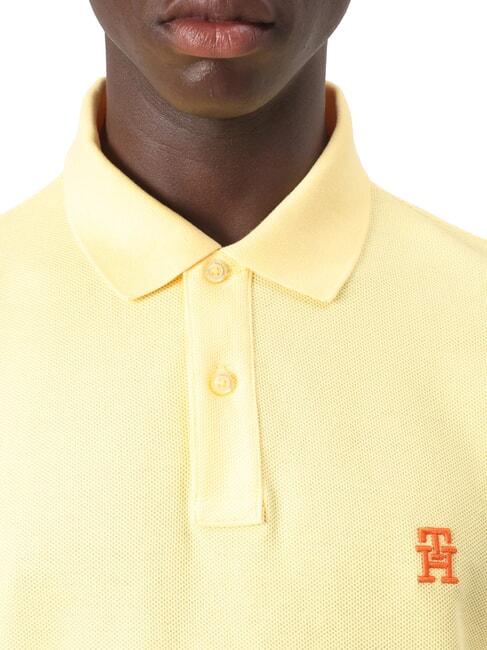 TH Tricou polo cu m&acirc;necă scurtă și broderie cu monogramă lemongrass - maiou Polo