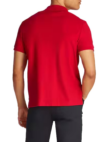 TH Tricou polo cu m&acirc;necă scurtă și broderie cu monogramă roșu mediu - maiou Polo