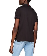 TOMMY HILFIGER TH Tricou polo cu m&acirc;necă scurtă și panglică la guler negru - maiou Polo - 2