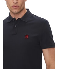 TOMMY HILFIGER TH Tricou polo cu m&acirc;necă scurtă și broderie cu monogramă cerul deșertului - maiou Polo - 3