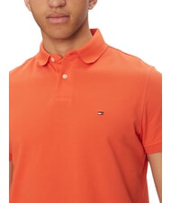 TOMMY HILFIGER TH Tricou polo cu m&acirc;necă scurtă, croială regulată portocaliu strălucitor - maiou Polo - 3