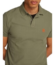 TOMMY HILFIGER TH Tricou polo cu m&acirc;necă scurtă și broderie cu monogramă verde de luptă - maiou Polo - 3