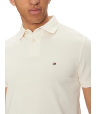 TOMMY HILFIGER TH Tricou polo cu m&acirc;necă scurtă, croială regulată petală de fildeș - maiou Polo - 3