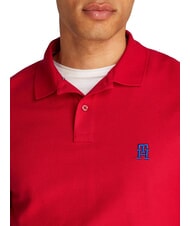 TOMMY HILFIGER TH Tricou polo cu m&acirc;necă scurtă și broderie cu monogramă roșu mediu - maiou Polo - 3