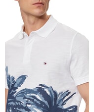 TOMMY HILFIGER TH Tricou polo cu m&acirc;necă scurtă și imprimeu alb - maiou Polo - 3