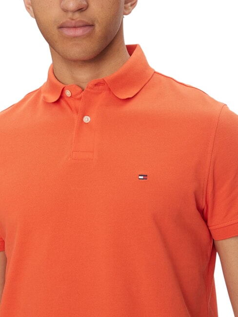 TH Tricou polo cu m&acirc;necă scurtă, croială regulată portocaliu strălucitor - maiou Polo