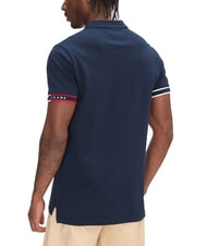 TOMMY HILFIGER TH JEANS Tricou polo elastic cu m&acirc;necă scurtă și logo bleumarin noapte &icirc;ntunecată - maiou Polo - 2