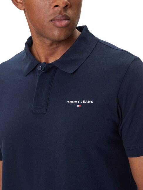 TH JEANS Tricou polo cu m&acirc;necă scurtă și logo bleumarin noapte &icirc;ntunecată - maiou Polo