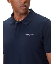 TOMMY HILFIGER TH JEANS Tricou polo cu m&acirc;necă scurtă și logo bleumarin noapte &icirc;ntunecată - maiou Polo - 3