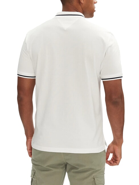 TH JEANS Tricou polo cu m&acirc;necă scurtă, croială slim fit ecru - maiou Polo