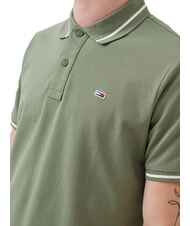 TOMMY HILFIGER TH JEANS Tricou polo cu m&acirc;necă scurtă, croială slim fit Aruba Verde - maiou Polo - 3