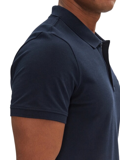 TH JEANS Tricou polo cu m&acirc;necă scurtă și steag bleumarin noapte &icirc;ntunecată - maiou Polo
