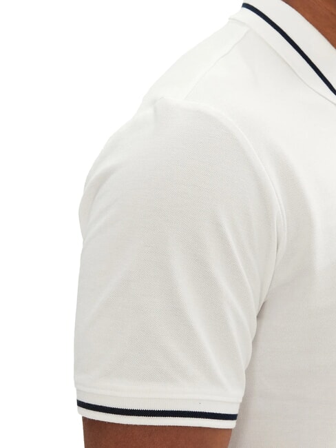 TH JEANS Tricou polo cu m&acirc;necă scurtă, croială slim fit ecru - maiou Polo