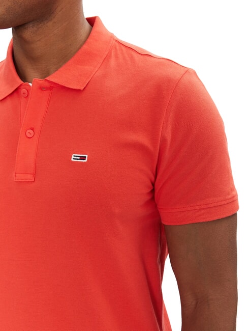 TH JEANS Tricou polo cu m&acirc;necă scurtă și steag vermilion strălucitor - maiou Polo