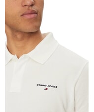 TOMMY HILFIGER TH JEANS Tricou polo cu m&acirc;necă scurtă și logo ecru - maiou Polo - 3