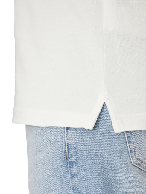 TH JEANS Tricou polo cu m&acirc;necă scurtă și logo ecru - maiou Polo