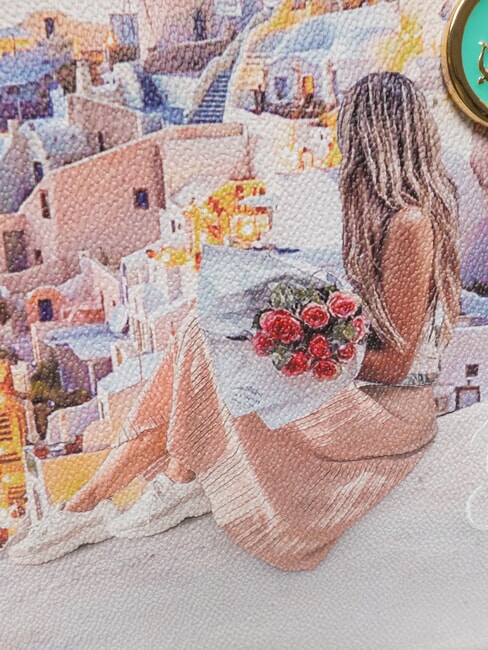 YESBAG Geantă de cumpărături imprimată Apus de soare &icirc;n Grecia - Genți femei