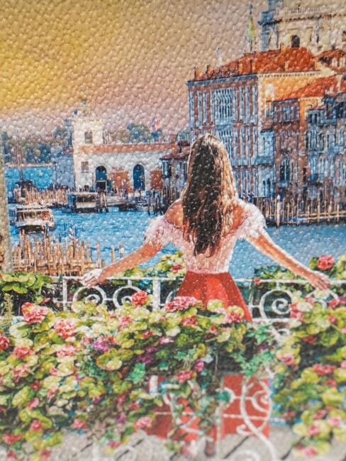 YESBAG Trusă cosmetică mare, evazată canal &icirc;nflorit - Truse de toaletă