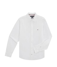TOMMY HILFIGER TH Cămașă cu m&acirc;necă lungă din bumbac elastic alb clasic - Cămăși pentru bărbați - 3