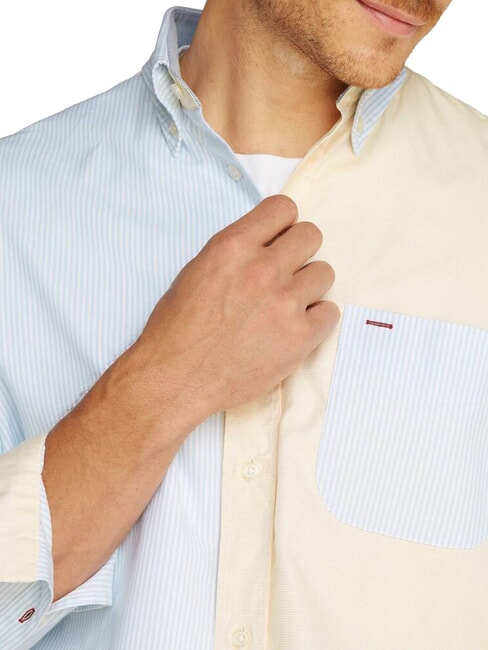 TH Cămașă cu m&acirc;necă lungă &icirc;n blocuri de culoare albastru răcoros - Cămăși pentru bărbați