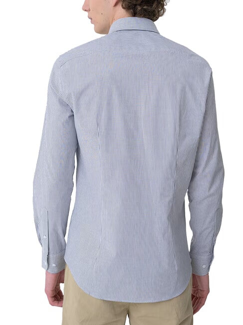 TH Cămașă cu m&acirc;necă lungă safir &icirc;nchis / dungi albe - Cămăși pentru bărbați