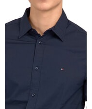 TOMMY HILFIGER TH Cămașă cu m&acirc;necă lungă din bumbac elastic sacou bleumarin - Cămăși pentru bărbați - 3