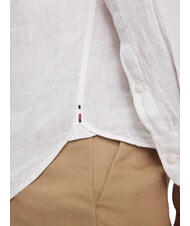 TOMMY HILFIGER TH Cămașă din in cu m&acirc;necă lungă, croială regulată alb optic - Cămăși pentru bărbați - 5
