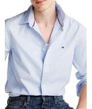 TOMMY HILFIGER TH Cămașă cu m&acirc;necă lungă din bumbac albastru dulce - Cămăși pentru bărbați - 3