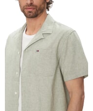 TOMMY HILFIGER TH JEANS Cămașă cu m&acirc;necă scurtă din in și bumbac Aruba Verde - Cămăși pentru bărbați - 3