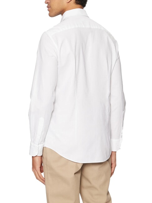 TH Cămașă cu m&acirc;necă lungă, croială slim fit alb optic - Cămăși pentru bărbați