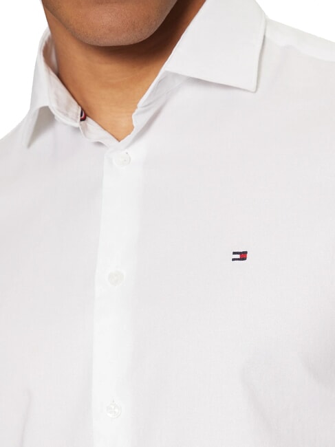 TH Cămașă cu m&acirc;necă lungă, croială slim fit alb optic - Cămăși pentru bărbați