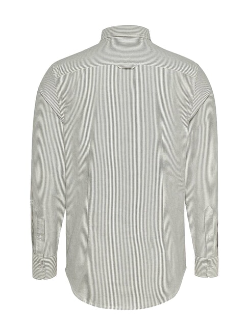 TH JEANS Cămașă cu m&acirc;necă lungă și dungi bleumarin noapte &icirc;ntunecată - Cămăși pentru bărbați