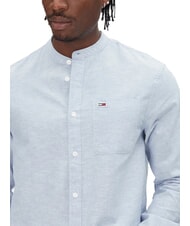 TOMMY HILFIGER TH JEANS Cămașă cu guler mandarin din amestec de in Albastru de Colorado - Cămăși pentru bărbați - 3