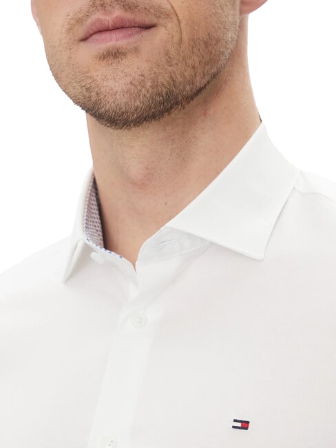 TH Cămașă cu m&acirc;necă lungă din bumbac elastic alb optic - Cămăși pentru bărbați