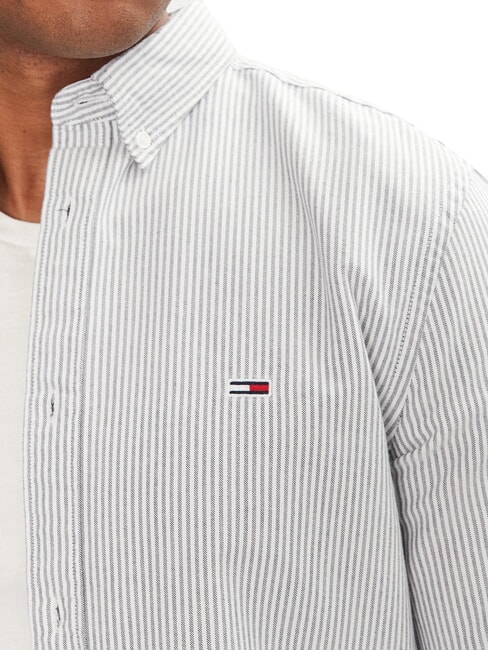 TH JEANS Cămașă cu m&acirc;necă lungă și dungi cer deșertic / petală de fildeș - Cămăși pentru bărbați