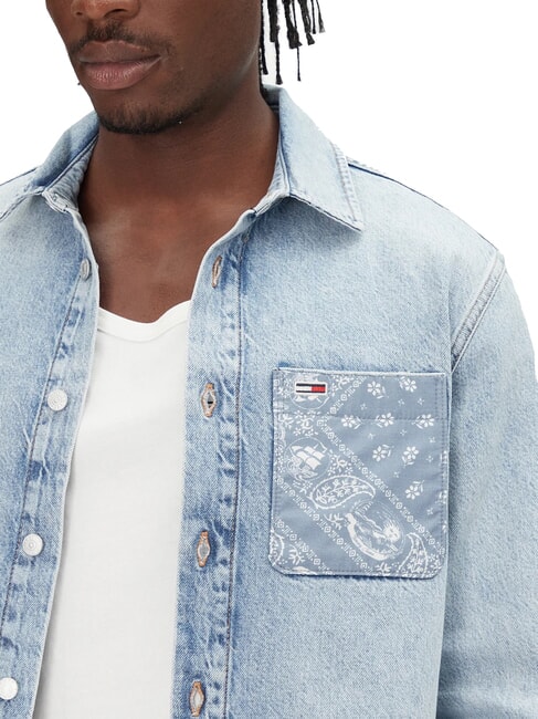 TH JEANS Cămașă din denim cu m&acirc;necă lungă denim deschis - Cămăși pentru bărbați