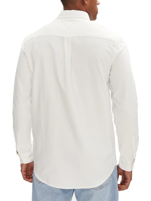 TH JEANS Cămașă cu m&acirc;necă lungă din bumbac ecru - Cămăși pentru bărbați