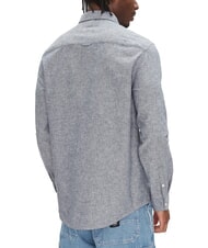 TOMMY HILFIGER TH JEANS Cămașă cu m&acirc;necă lungă din amestec de in bleumarin noapte &icirc;ntunecată - Cămăși pentru bărbați - 2