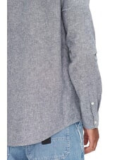 TOMMY HILFIGER TH JEANS Cămașă cu m&acirc;necă lungă din amestec de in bleumarin noapte &icirc;ntunecată - Cămăși pentru bărbați - 4