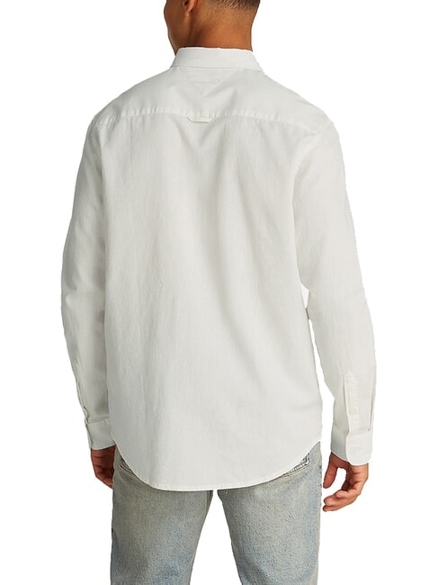 TH JEANS Cămașă cu m&acirc;necă lungă din amestec de in ecru - Cămăși pentru bărbați