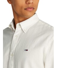 TOMMY HILFIGER TH JEANS Cămașă cu m&acirc;necă lungă din amestec de in ecru - Cămăși pentru bărbați - 3