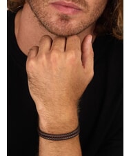 SECTOR BANDY Brățară bărbătească din piele &icirc;mpletită maro - Brățări pentru bărbați - 2