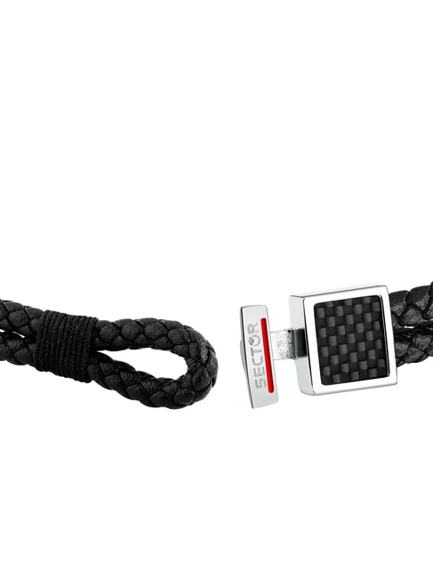 BANDY Brățară bărbătească din piele &icirc;mpletită negru - Brățări pentru bărbați