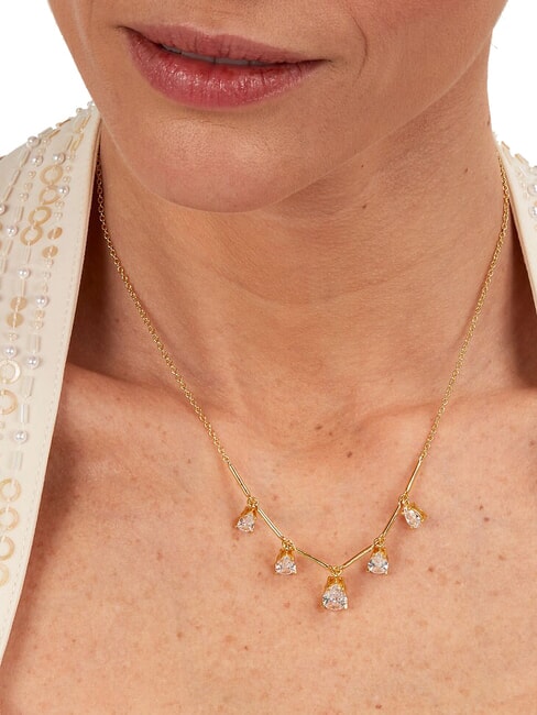 TESORI Colier cu zirconiu picături SILVER - Lănțișoare