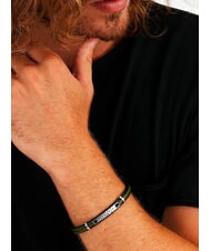 SECTOR BANDY Brățară bărbătească din piele și oțel verde - Brățări pentru bărbați - 2